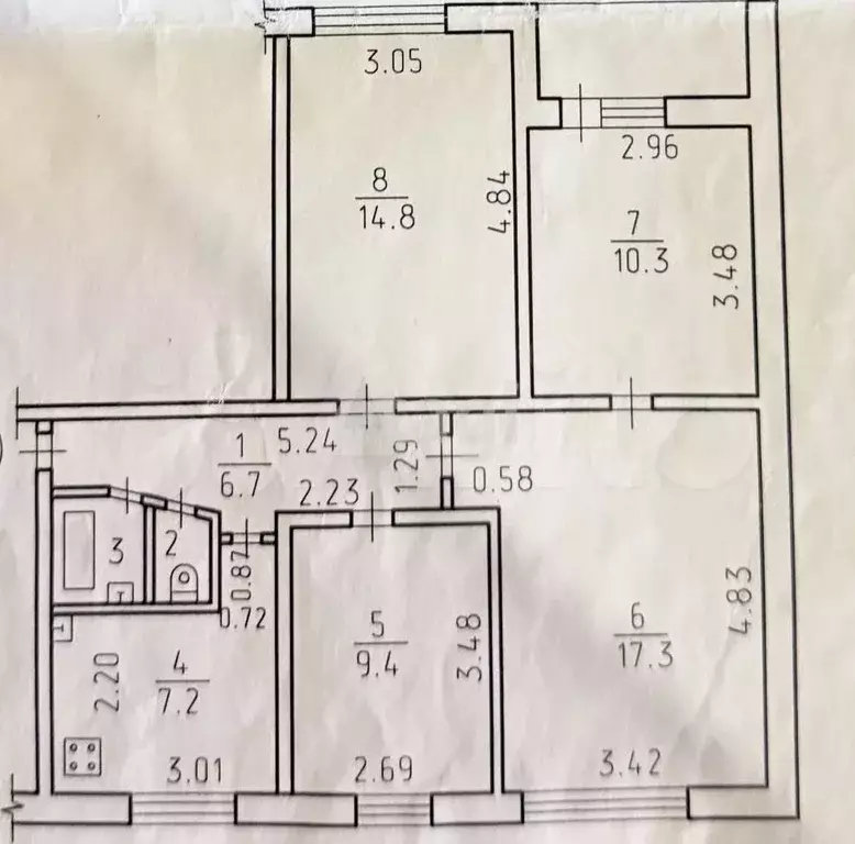 4-к. квартира, 68,5 м, 5/9 эт. - Фото 0