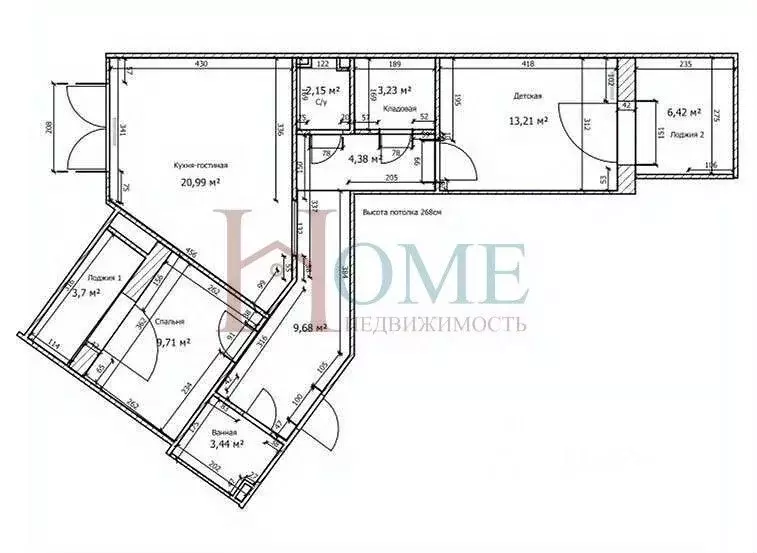 3-к кв. Новосибирская область, Новосибирск ул. Есенина, 67 (75.0 м) - Фото 2