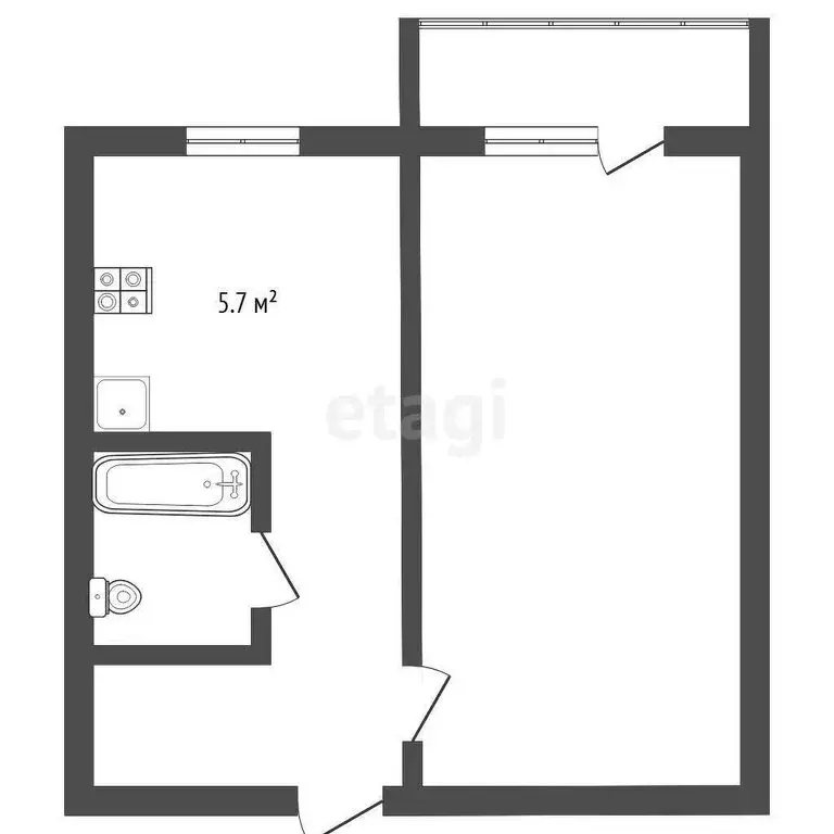 1-комнатная квартира: Озерск, проезд Калинина, 11 (30.2 м) - Фото 1