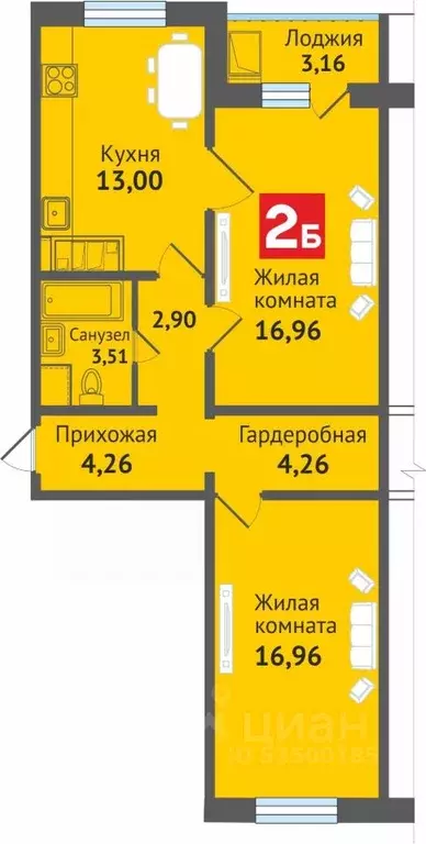 2-к кв. Марий Эл, Медведево городское поселение, Медведево пгт ул. ... - Фото 1