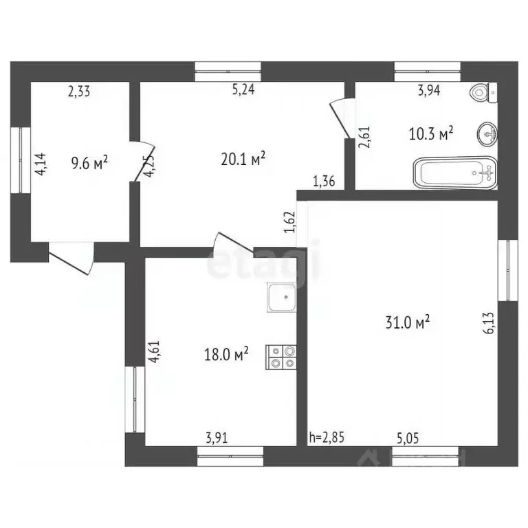 Дом в Брянская область, Клинцы ул. 8 Марта, 72 (85 м) - Фото 1