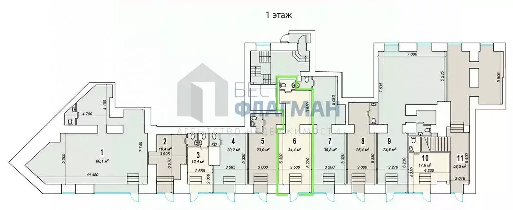 Помещение свободного назначения в Москва Ленинский просп., 70/11 (34 ... - Фото 2