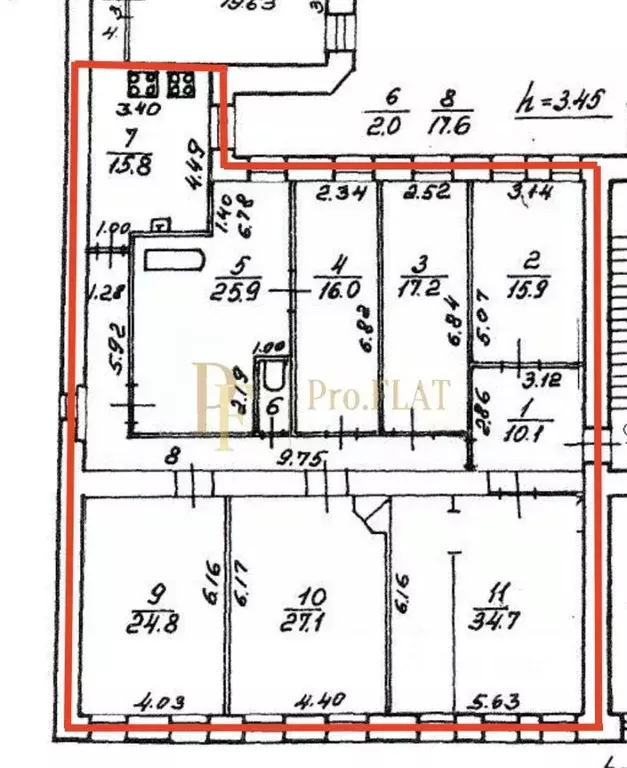 6-к кв. Санкт-Петербург Социалистическая ул., 3 (207.1 м) - Фото 2