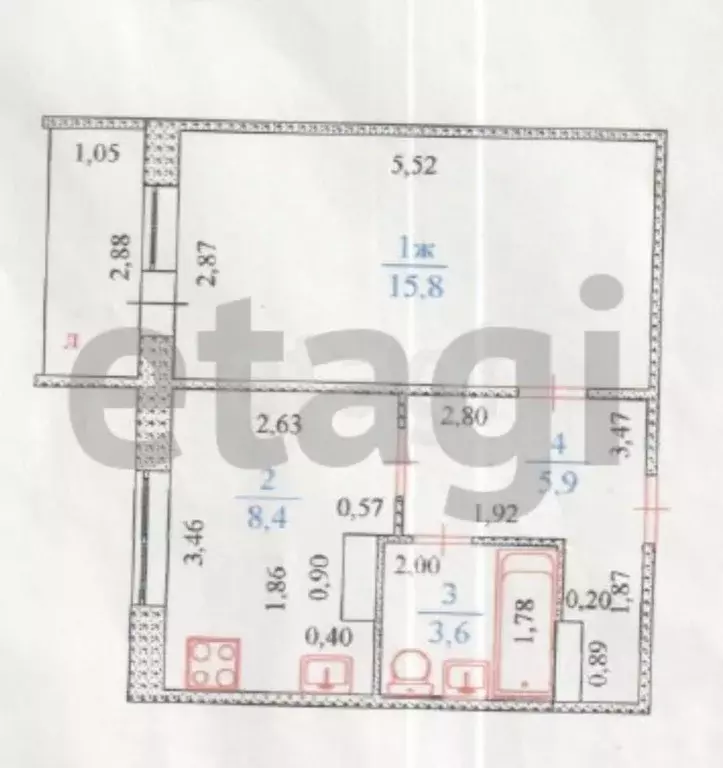 1-к кв. Ульяновская область, Ульяновск Отрадная ул., 79к3 (33.7 м) - Фото 2