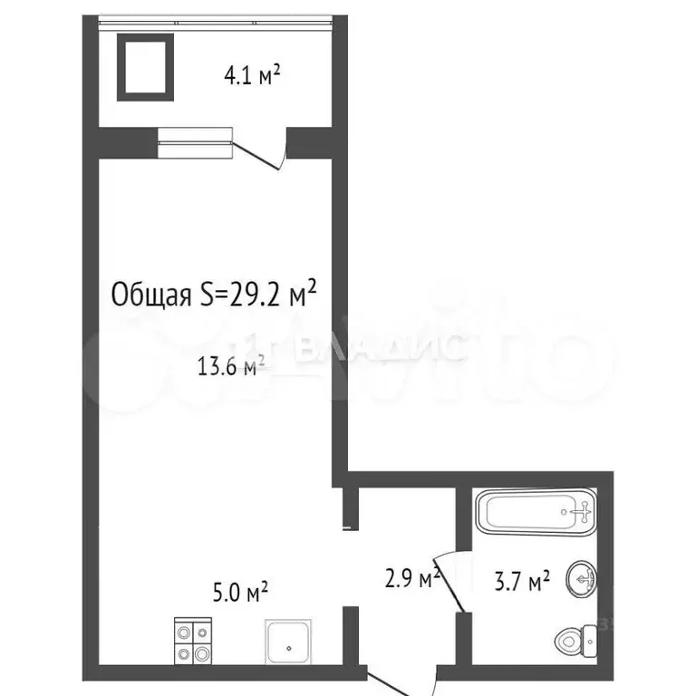 Квартира-студия, 29 м, 8/17 эт. - Фото 0