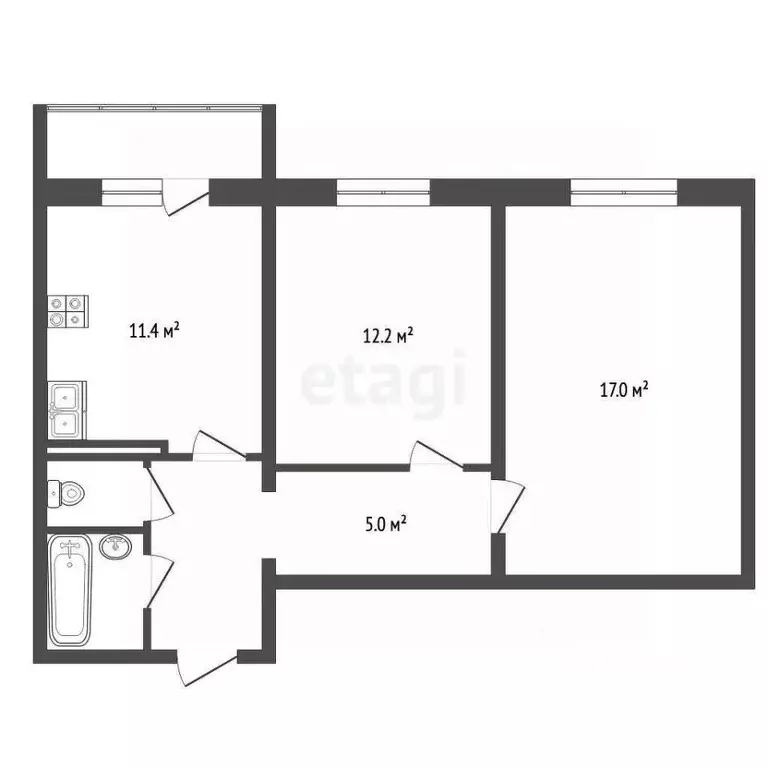 2-к кв. Московская область, Протвино Серпухов городской округ, проезд ... - Фото 2