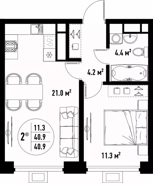 2-к кв. Астраханская область, Астрахань ул. Бэра, 29 (40.9 м) - Фото 1