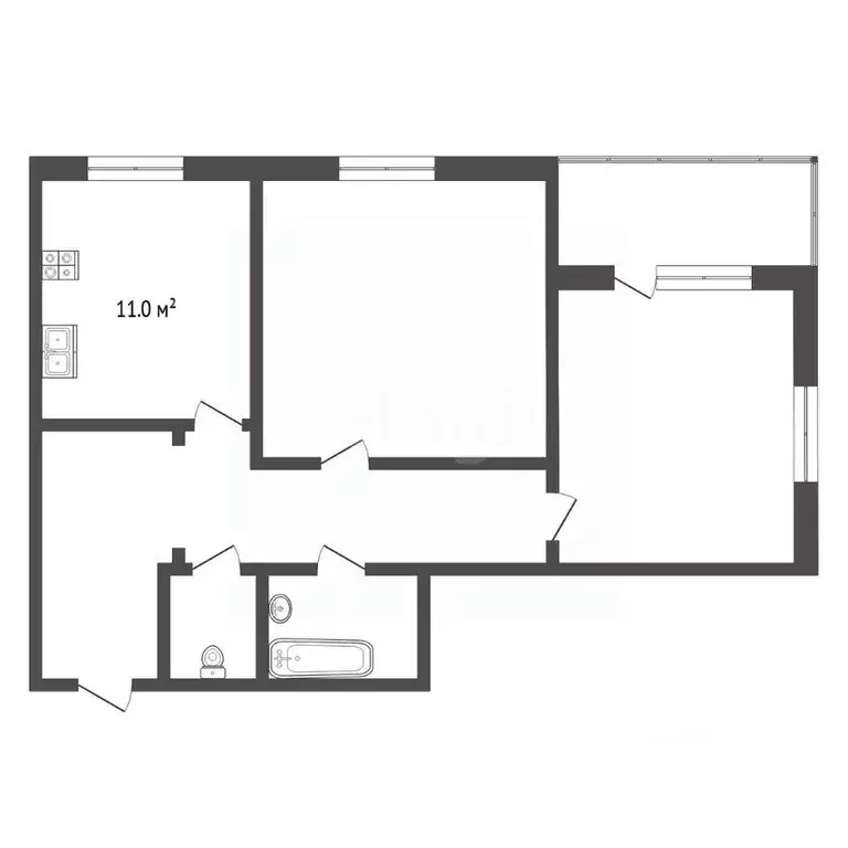 2-к кв. Тюменская область, Тюмень ул. Бориса Житкова, 10 (59.9 м) - Фото 1