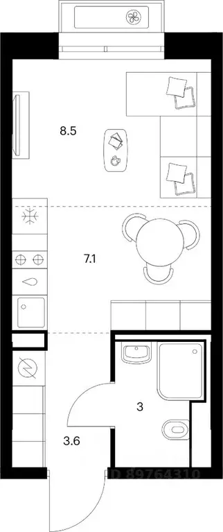 Студия Приморский край, Владивосток Снежный парк жилой комплекс (22.2 ... - Фото 1