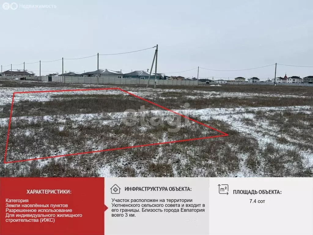 Участок в Сакский район, село Уютное (7.46 м) - Фото 2