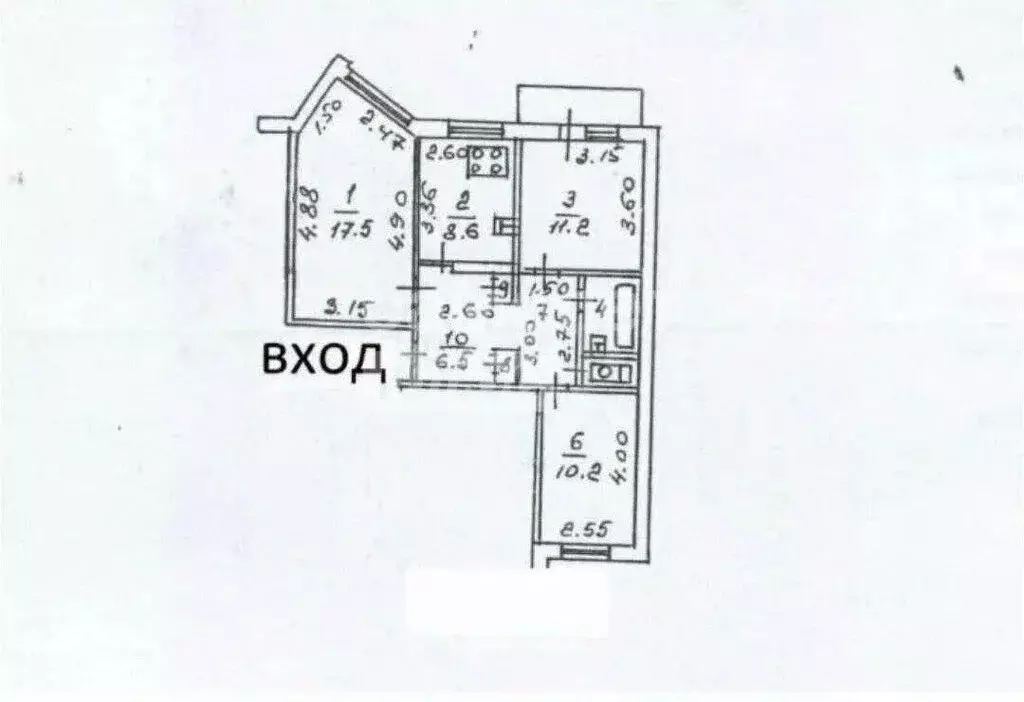 3-к кв. Липецкая область, Липецк Индустриальная ул., 8 (62.0 м) - Фото 2
