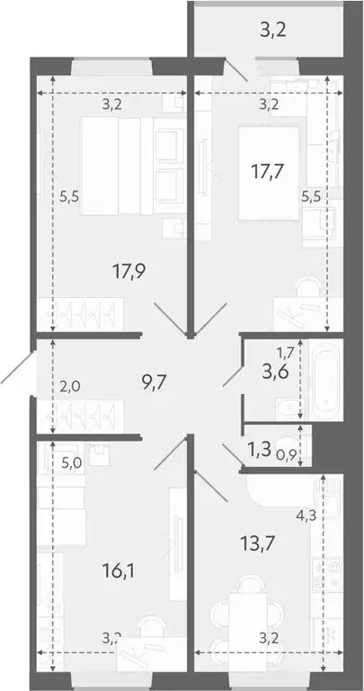 3-комнатная квартира: Новосибирск, улица Титова, 252 (83 м) - Фото 0