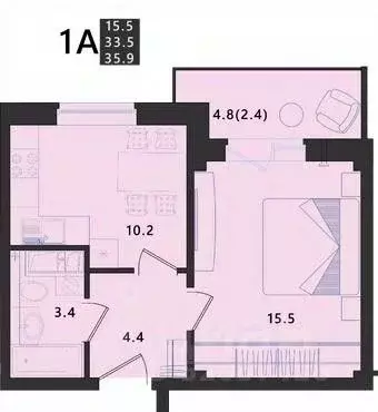 1-к кв. Псковская область, Псковский район, Завеличенская волость, д. ... - Фото 1