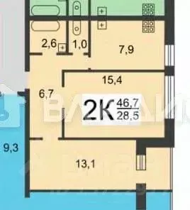 2-к кв. Нижегородская область, Нижний Новгород Эпроновская ул., 10 ... - Фото 2