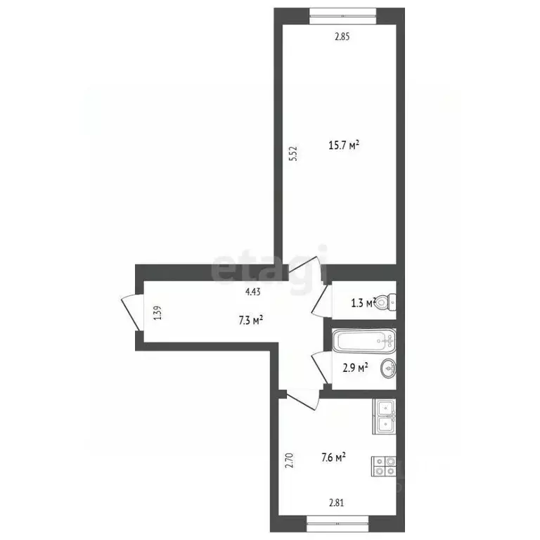 1-к кв. Ростовская область, Ростов-на-Дону просп. 40-летия Победы, ... - Фото 2