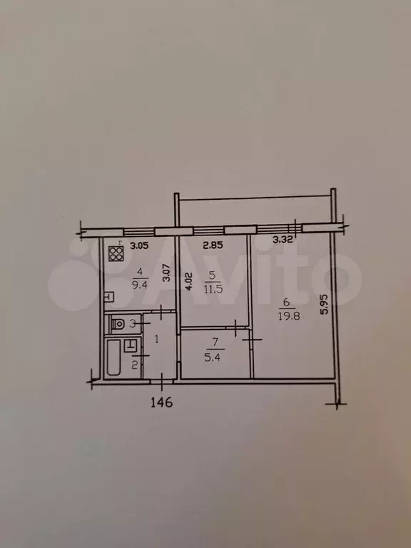 2-к. квартира, 54 м, 9/10 эт. - Фото 0