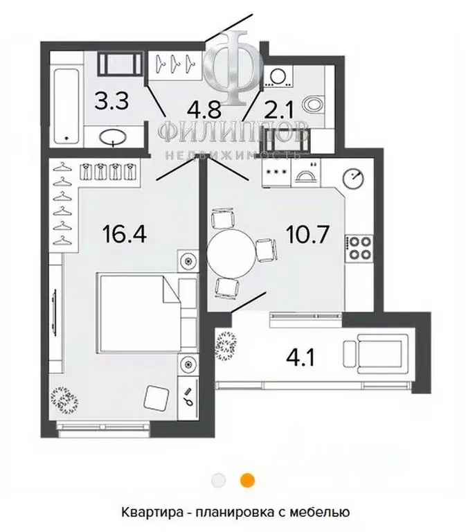 1-к кв. Санкт-Петербург Глухарская ул., 26 (42.0 м) - Фото 2