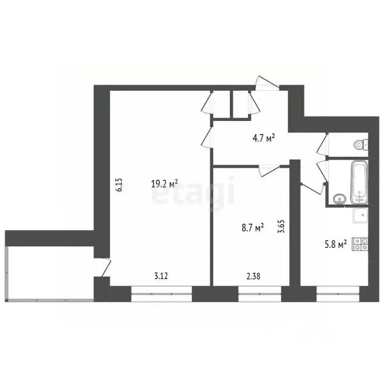 2-к кв. Ярославская область, Ярославль просп. Толбухина, 6к2 (44.3 м) - Фото 1