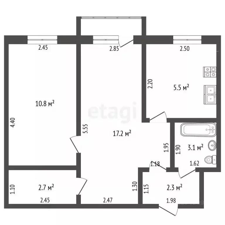 2-к кв. Мордовия, Рузаевка ул. Ленина, 31 (41.6 м) - Фото 2