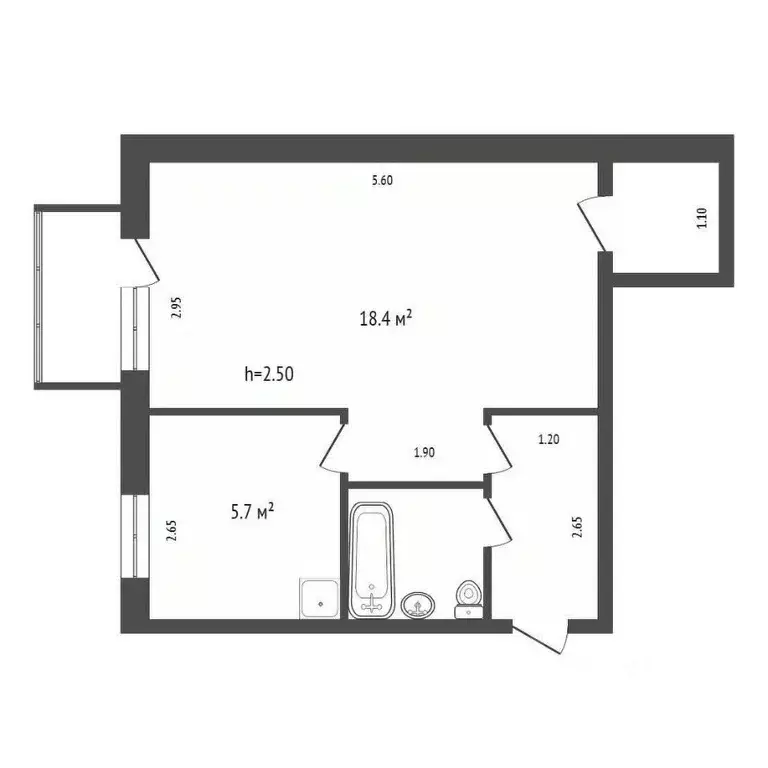 1-к кв. Красноярский край, Красноярск ул. Ладо Кецховели, 66 (32.1 м) - Фото 2