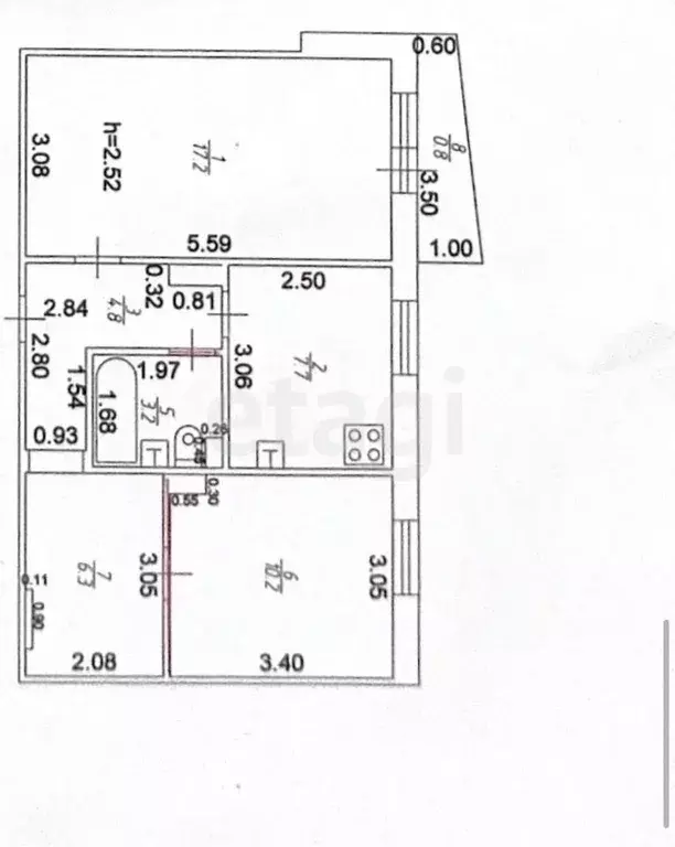 2-к кв. Татарстан, Казань ул. Лукина, 11к1 (50.0 м) - Фото 2