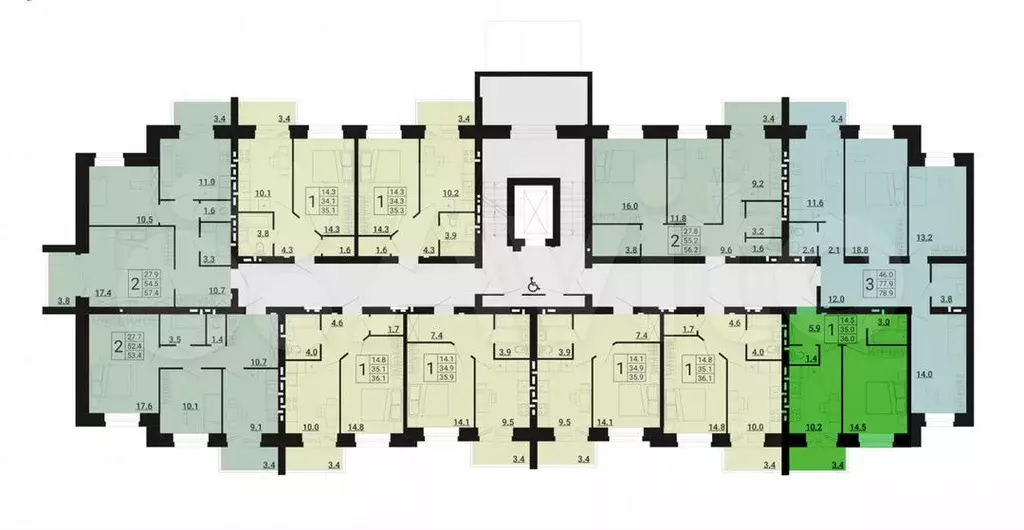 1-к. квартира, 36м, 5/8эт. - Фото 1