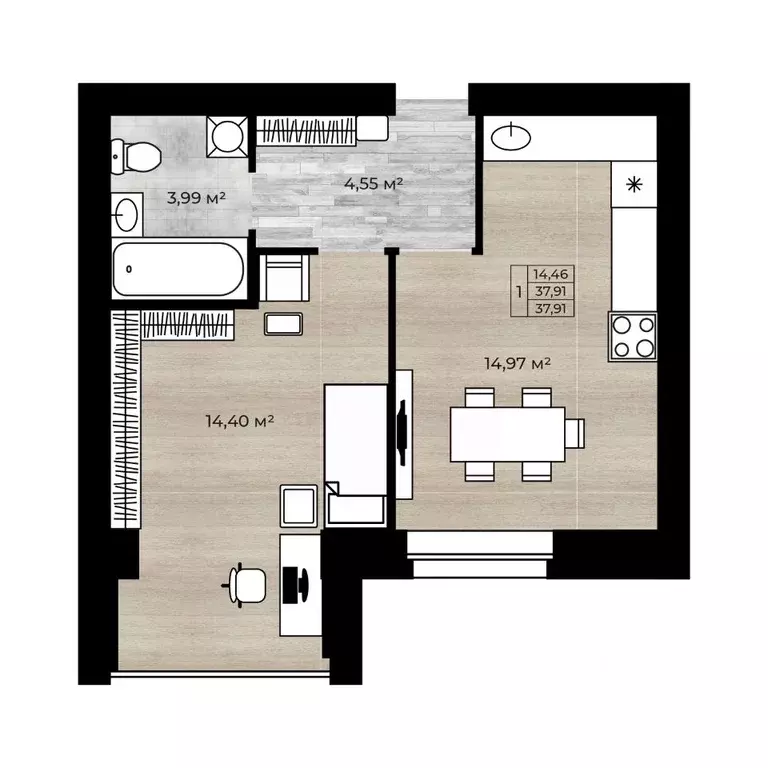 1-к кв. Ярославская область, Ярославль проезд 2-й Брагинский, 22 ... - Фото 1