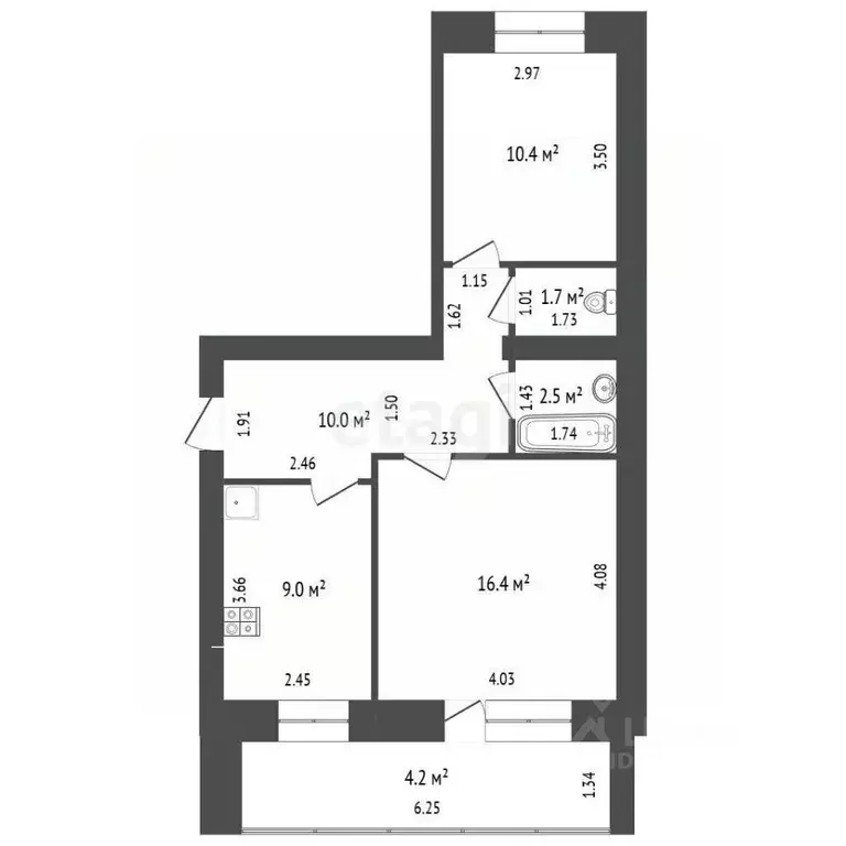 2-к кв. Марий Эл, Йошкар-Ола ул. Машиностроителей, 101А (58.4 м) - Фото 1