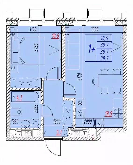 2-к кв. Астраханская область, Астрахань ул. Бэра, 29 (39.7 м) - Фото 1