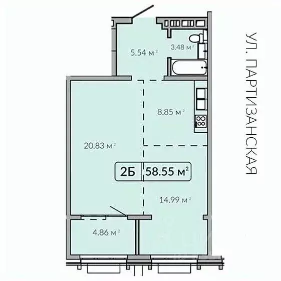 2-к кв. Иркутская область, Иркутск Байкальская ул., 91 (58.67 м) - Фото 0