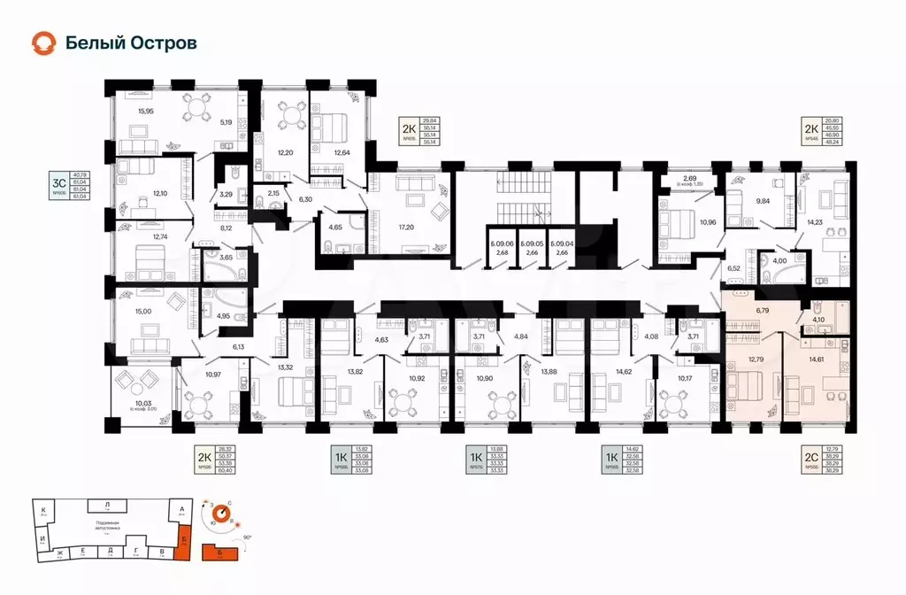 2-к. квартира, 38,3 м, 9/9 эт. - Фото 1