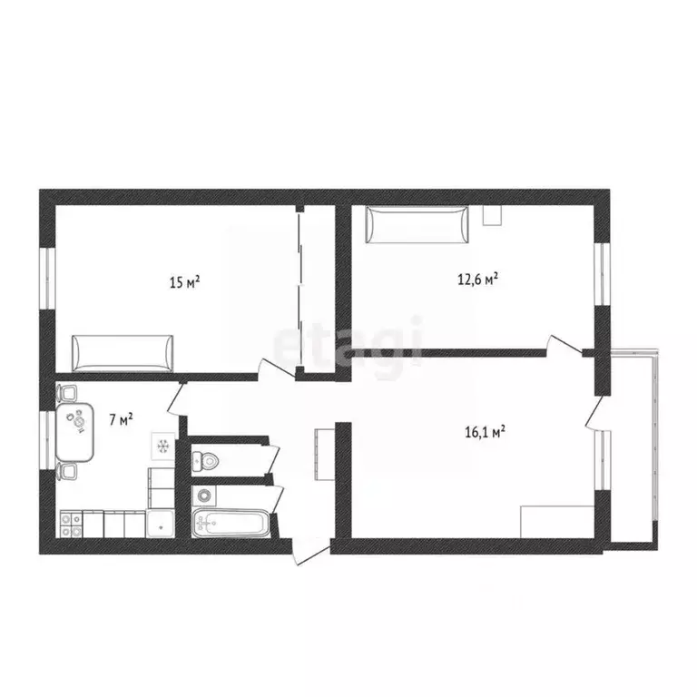 3-к кв. Белгородская область, Белгородский район, Комсомольское с/пос, ... - Фото 2