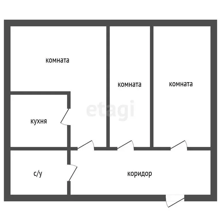 3-комнатная квартира: Кыштым, улица Ленина, 32 (65.5 м) - Фото 0