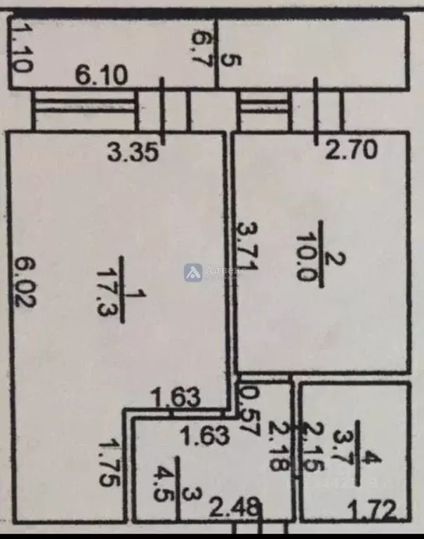 1-к кв. Тюменская область, Тюмень ул. Ю.-Р.Г. Эрвье, 10 (35.5 м) - Фото 2