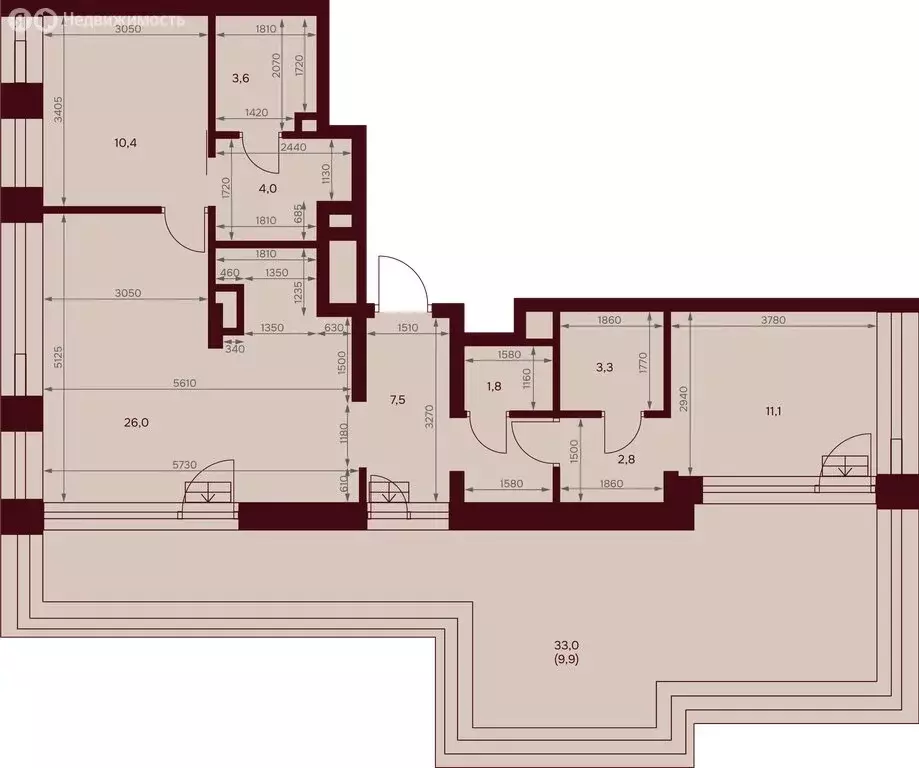 2-комнатная квартира: Москва, улица Серпуховский Вал, 7 (76.5 м) - Фото 2