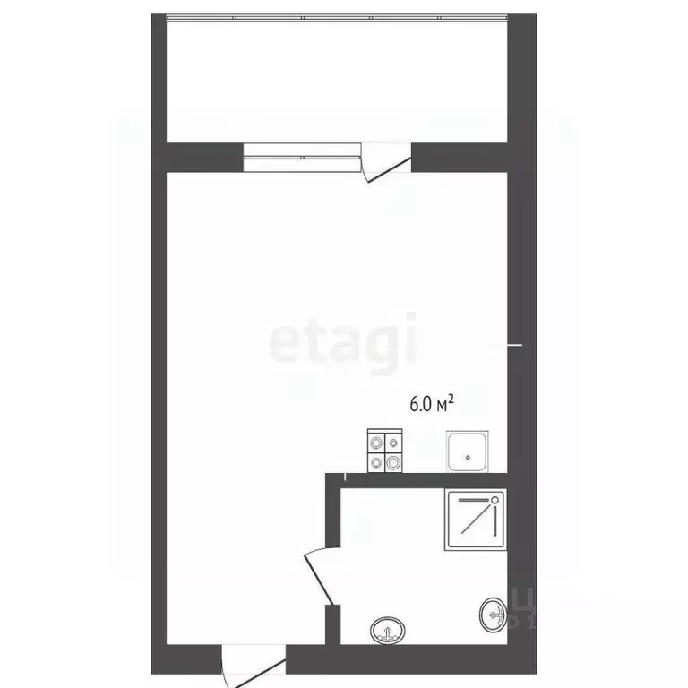 Студия Тюменская область, Тюмень ул. Новоселов, 115 (15.7 м) - Фото 2
