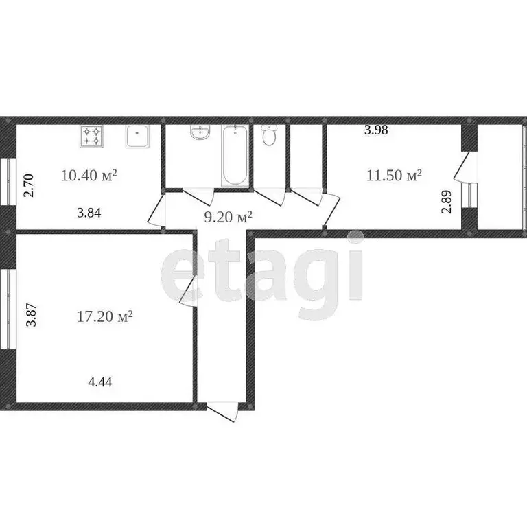 2-комнатная квартира: Вологда, Профсоюзная улица, 23 (58.8 м) - Фото 1