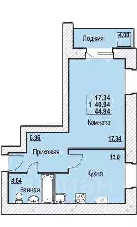 1-к кв. Ярославская область, Ярославль Шпальная ул., 30 (44.94 м) - Фото 1