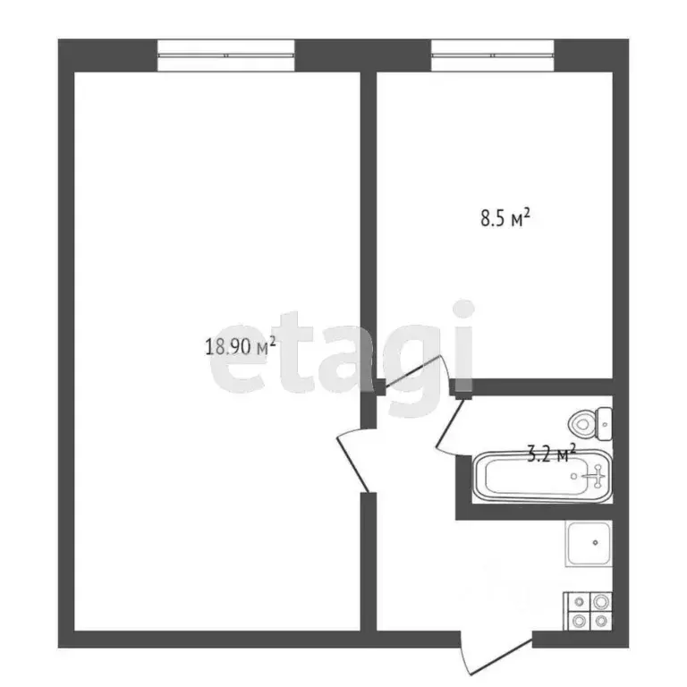 1-к кв. Москва ул. Маршала Захарова, 12К3 (36.7 м) - Фото 1