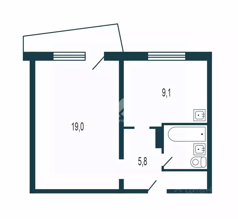 1-к кв. Новосибирская область, Искитим Южный мкр, 31 (37.3 м) - Фото 2