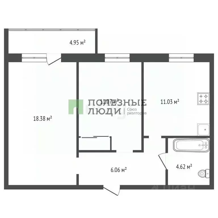 2-к кв. Красноярский край, Красноярск Соколовская ул., 20В (53.01 м) - Фото 1