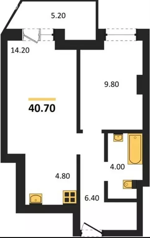 1-комнатная квартира: Самара, Галактиновская ул., 229 (40.7 м) - Фото 1