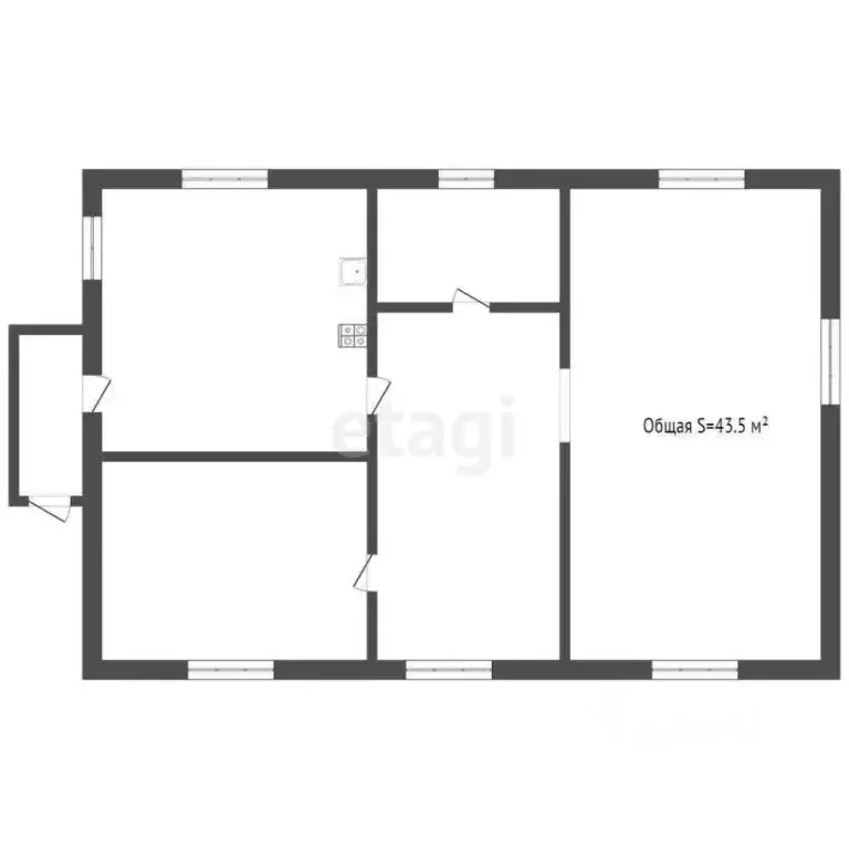 Дом в Кемеровская область, Ленинск-Кузнецкий ул. Зорина, 24 (44 м) - Фото 1