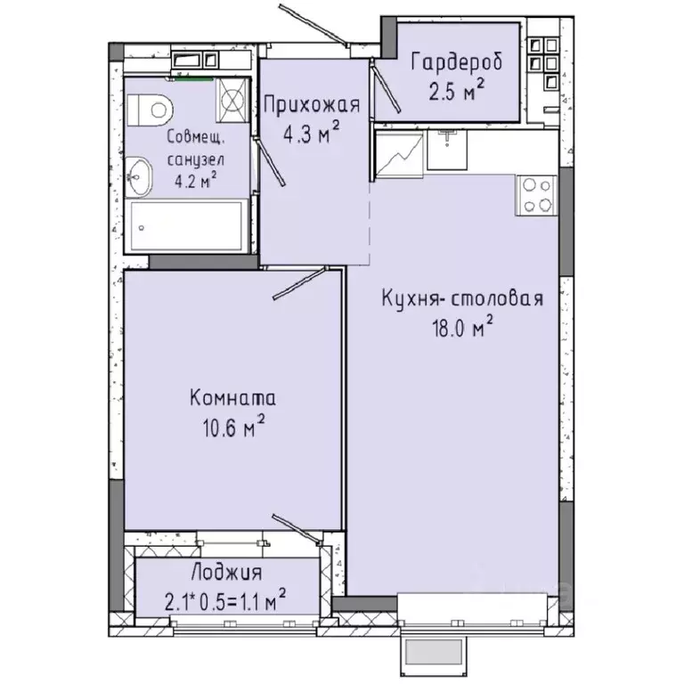 1-к кв. Удмуртия, Ижевск ул. Ленина, 91/1 (40.7 м) - Фото 0