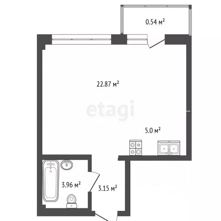 Студия Крым, Ялта ул. Кирова, 155Ак2 (35.8 м) - Фото 1
