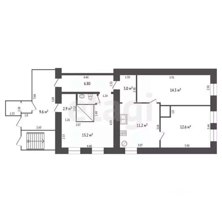 3-к кв. Костромская область, Кострома ул. Ленина, 62 (65.5 м) - Фото 2