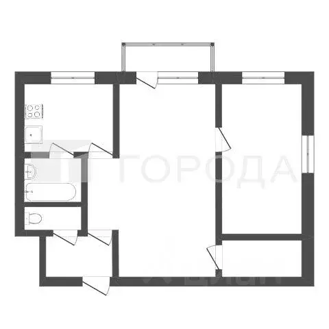 2-к кв. Кемеровская область, Новокузнецк ул. Циолковского, 21 (44.8 м) - Фото 1