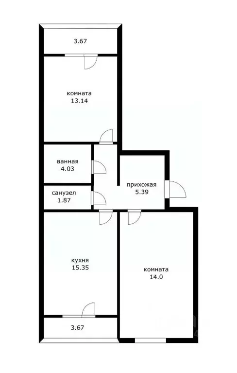 2-к кв. Краснодарский край, Краснодар ул. Парусная (60.7 м) - Фото 2