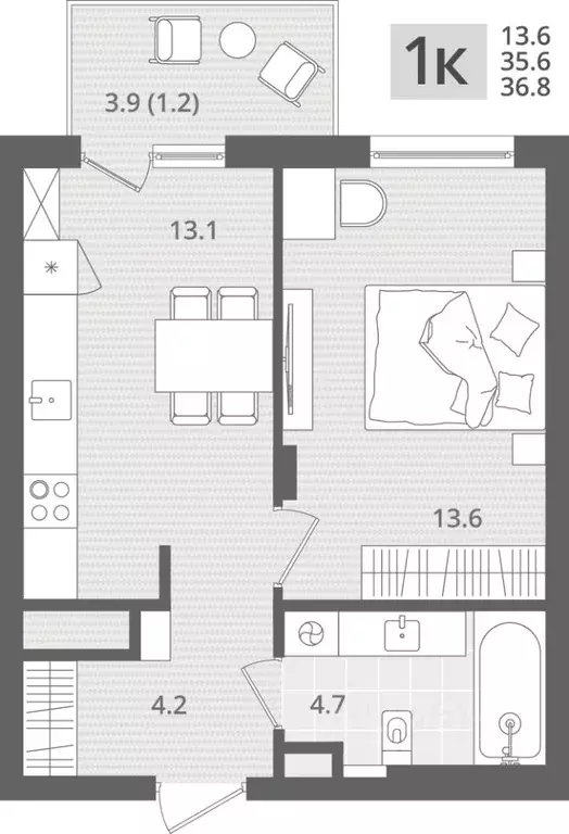 1-к кв. Калининградская область, Пионерский пос. Рыбное, Мо ре жилой ... - Фото 1
