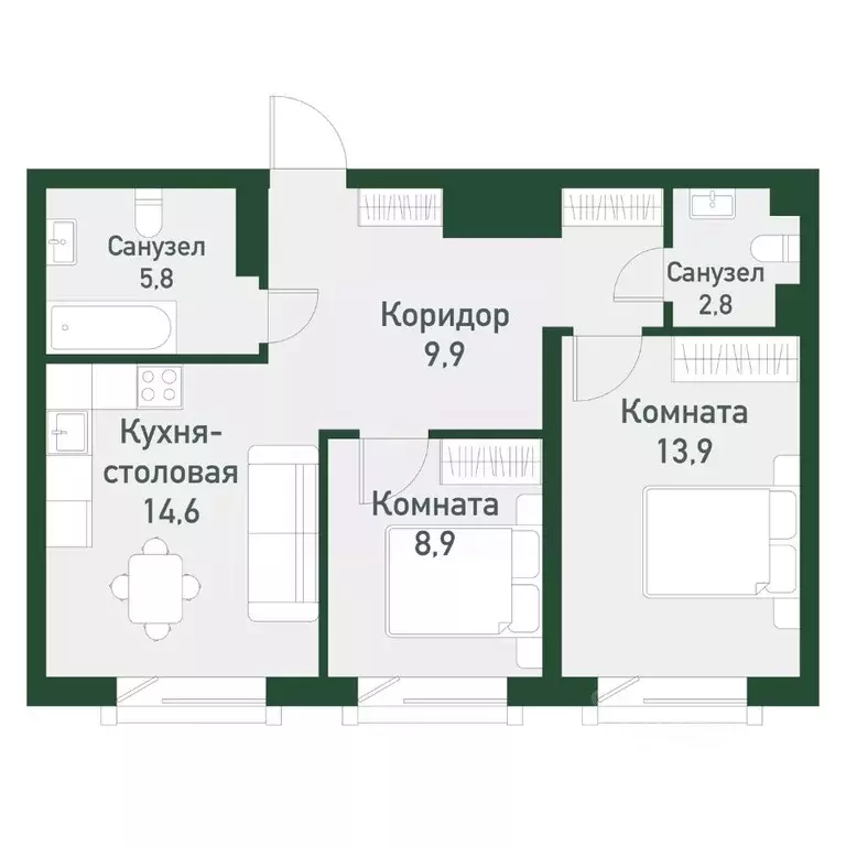 2-к кв. Челябинская область, Челябинский городской округ, пос. ... - Фото 0